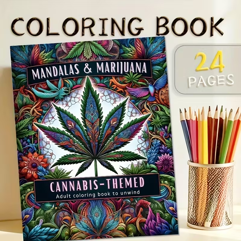 Adult Coloring Book Stress Relief - 24 หน้า สไตล์มันดาลา สมุดระบายสี ระบายสี วาดภาพกราฟฟิตี
